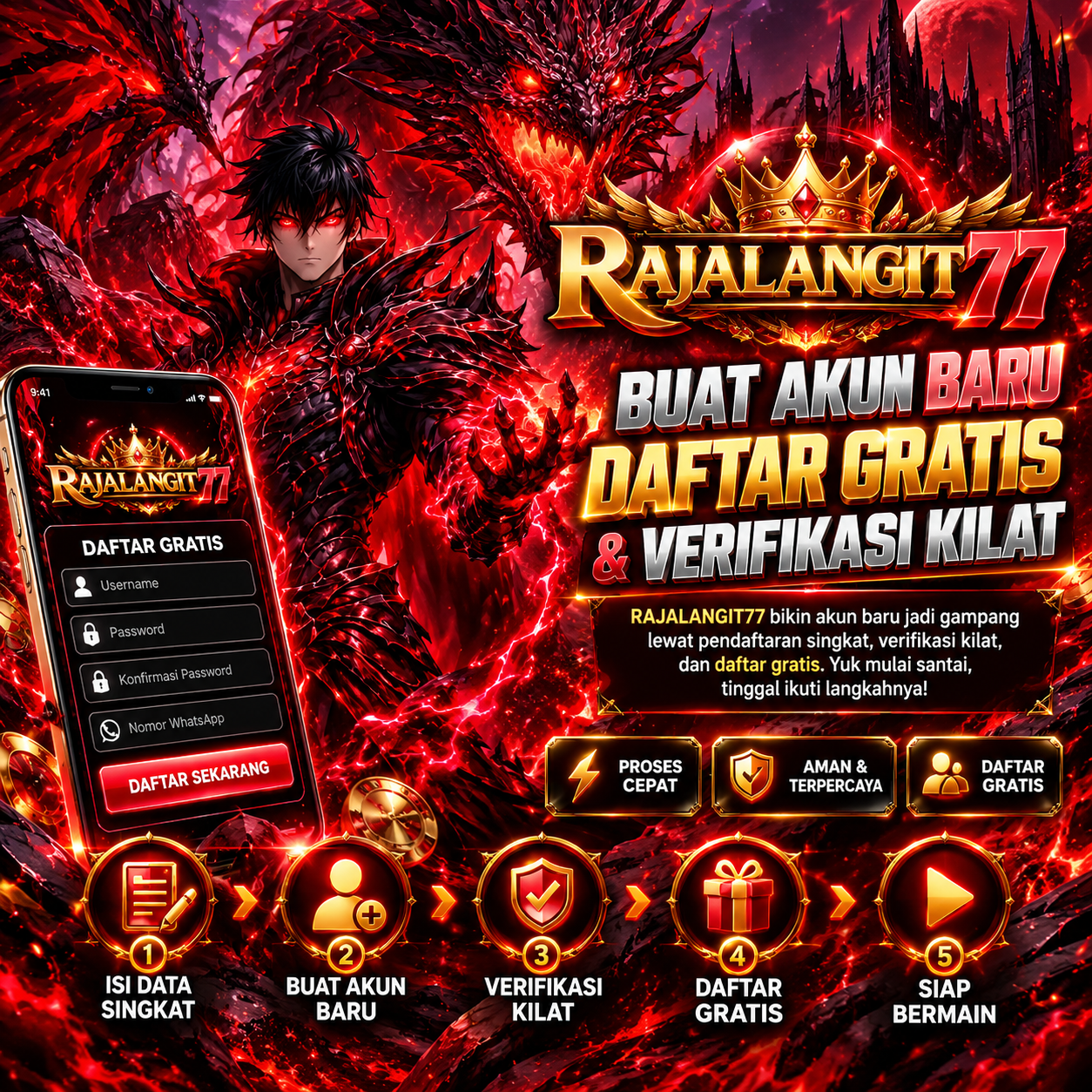 RAJALANGIT77: Buat Akun Baru, Daftar Gratis & Verifikasi Kilat